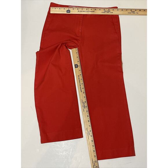 J CREW Women’s Size 4 Stretch Cotton Elastane Crop Capri Pants Orange Red Color - Picture 4 of 7